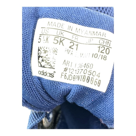 Adidas Kids Sneakers Size 5.5K Navy Blue Red Stripes Mesh Running‎ Shoes - Picture 9 of 10